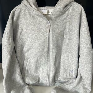 Logilates Grey Zip-Up Hoodie – XS – Super Cozy & Soft